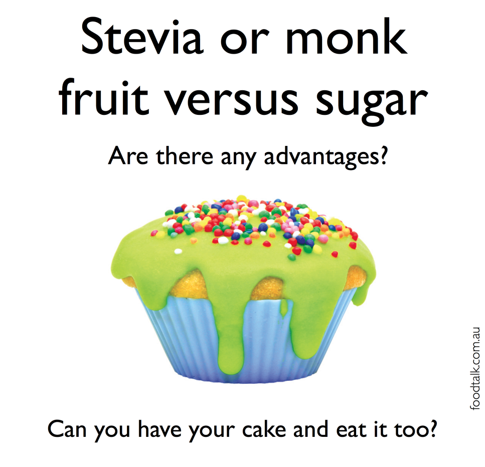 stevia or monk fruit sweetener vs sugar in cake